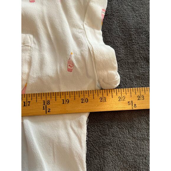 Rails Whitney Champagne Bottle Print Button Up Blouse White - L - Picture 8 of 9